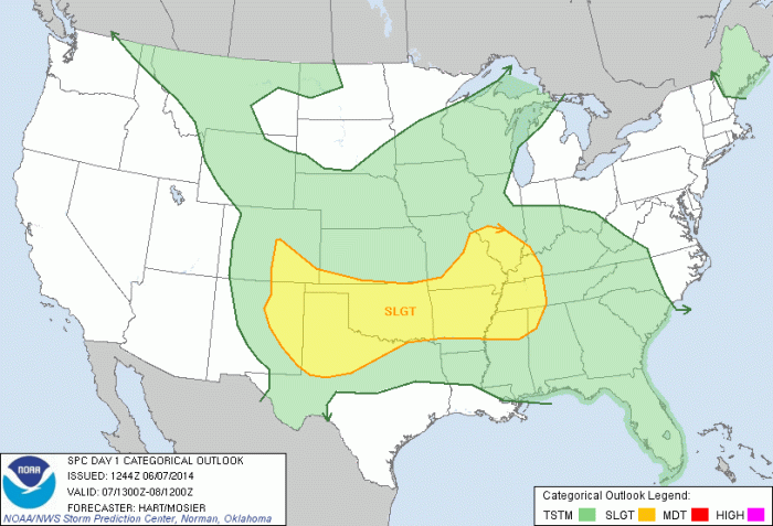 SPC Day 1 Outlook for June 7, 2014 Issued at 1300Z