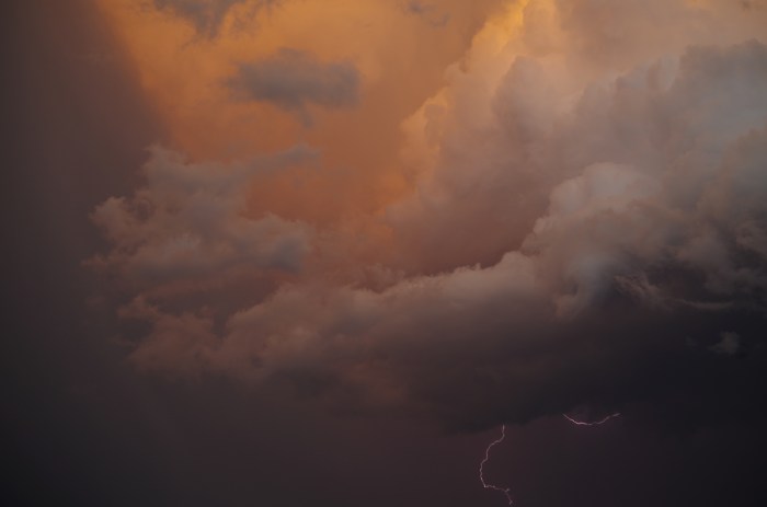 Golden cumulonimbus and lightning!