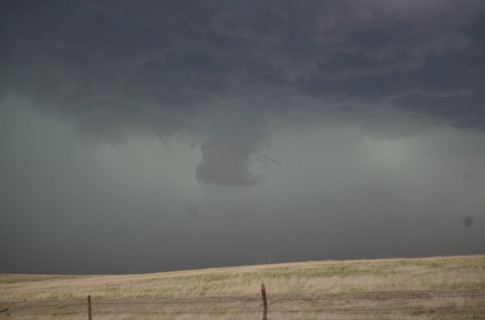 Suspicious cloud as we peel away from the storm.