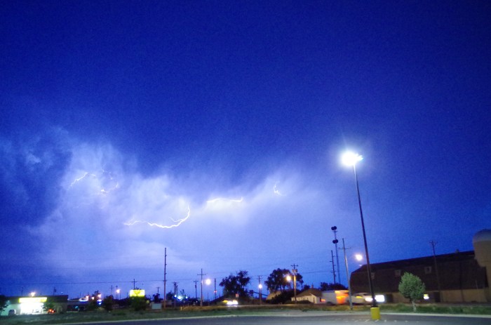 This lightning bolt was so close and so hot that it was blue!